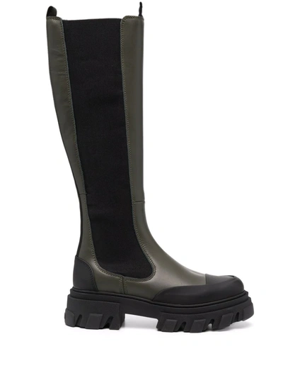 Ganni High Chelsea Boots In Black