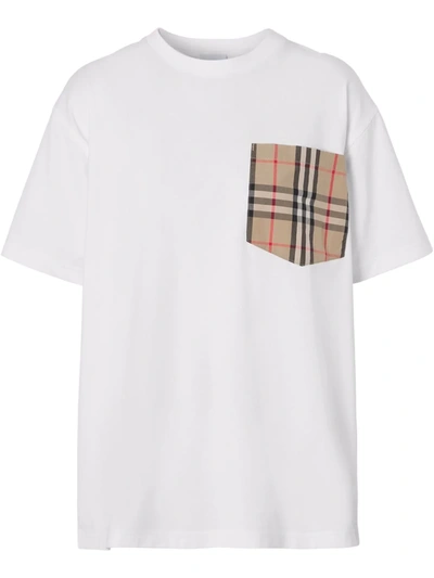 BURBERRY VINTAGE CHECK POCKET COTTON T-SHIRT