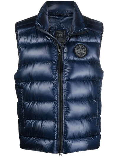 Canada Goose Down Feather Logo-patch Gilet In Blue