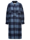 Isabel Marant Étoile Navy & Blue Check Fontizi Coat In Midnight