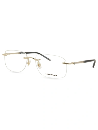Montblanc Mb0071o Eyewear In Gold Gold Transparent