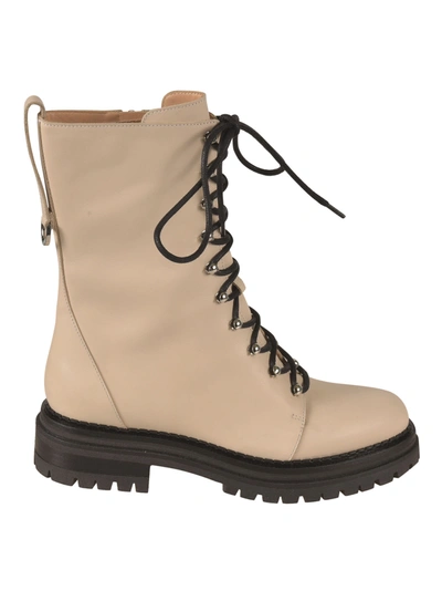 Sergio Rossi Joan Lace-up Boots In Beige