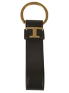 Tod's Men's Letter-charm Leather Keyring In Black