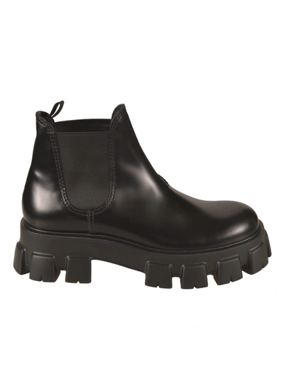Prada Elastic Sided Ankle Boots In Nero