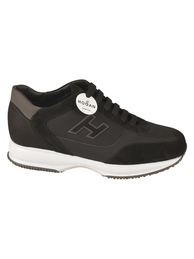 Hogan Interactive H Flock Sneakers In G Nero ModeSens