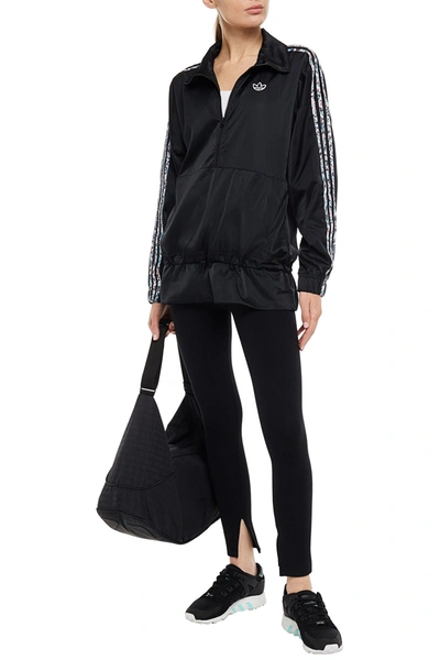 Adidas Originals Striped Shell Track Jacket In Black