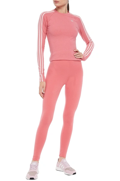 Adidas Originals Printed Stretch-cotton Jersey Top In Pink