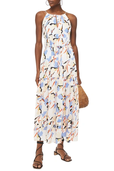Joie Huston Tiered Printed Burnout Cotton And Silk-blend Maxi Dress