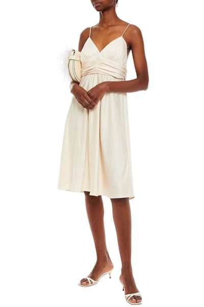 Ba&sh Dixie Pleated Satin-crepe Mini Dress In White