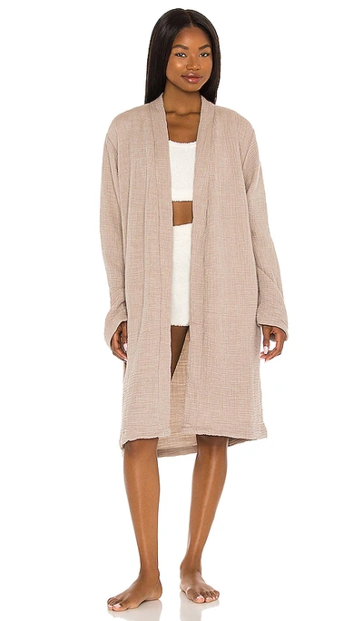 House No. 23 Alaia Robe In Mushroom & Oatmeal