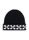 OFF-WHITE ARROWS-MOTIF RIBBED BEANIE