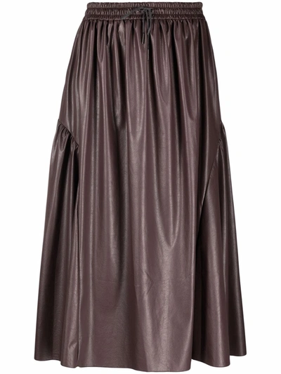 Fabiana Filippi Faux-leather Midi Skirt In Red