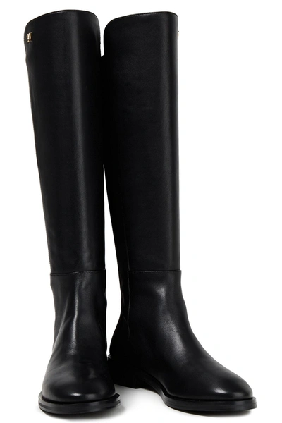 Stuart Weitzman Keelan Leather And Neoprene Knee Boots In Black