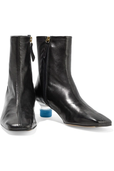 Miista Veronika Embellished Leather Ankle Boots In Black