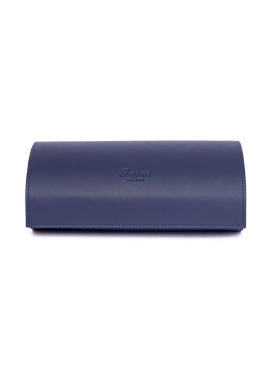 Rapport Hyde Park Three Watch Roll Case In Blue