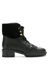 Sarah Chofakian Leather Cavendish Combat Boots In Black