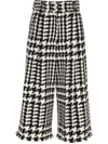 DOLCE & GABBANA HOUNDSTOOTH-PATTERN CROPPED TROUSERS