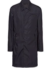 Prada Re-nylon Button-front Raincoat In Black