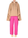 Ambush Poncho Sweatshirt With Embroidered Logo In Beige