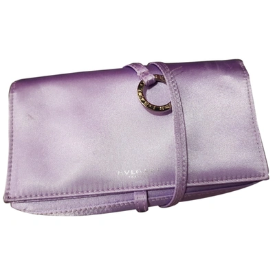 Pre-owned Bvlgari Cloth Vanity Case In Purple