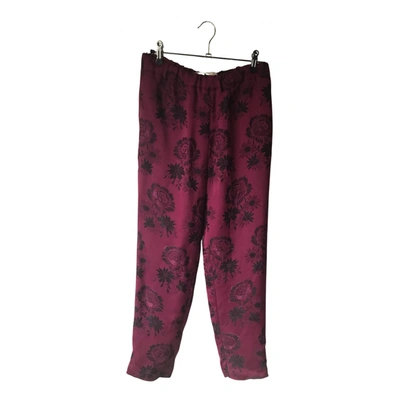 Pre-owned Marni Trousers In Burgundy