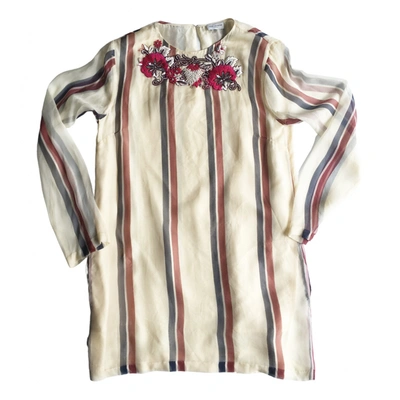 Pre-owned Dries Van Noten Silk Mini Dress In Multicolour