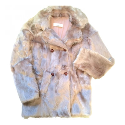 Pre-owned Sprung Frères Leather Coat In Beige