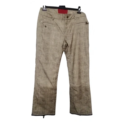 Pre-owned Local Heroes Linen Trousers In Grey