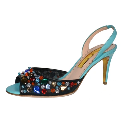 Pre-owned Rupert Sanderson Leather Sandals In Turquoise