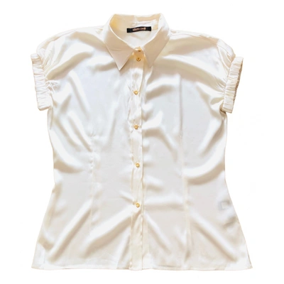 Pre-owned Roberto Cavalli Silk Blouse In White
