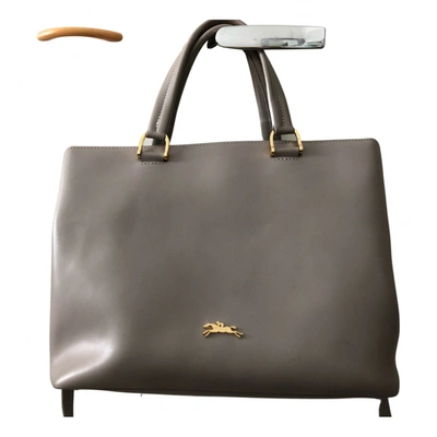 Pre-owned Longchamp Leather Handbag In Grey