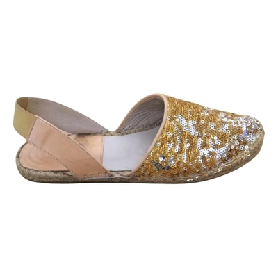 Pre-owned Ras Glitter Sandals In Gold