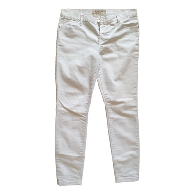 Pre-owned Burberry Slim Jeans In White