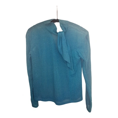 Pre-owned Delpozo Blouse In Turquoise