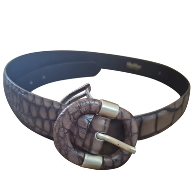 Pre-owned Max Mara Leather Belt In Camel