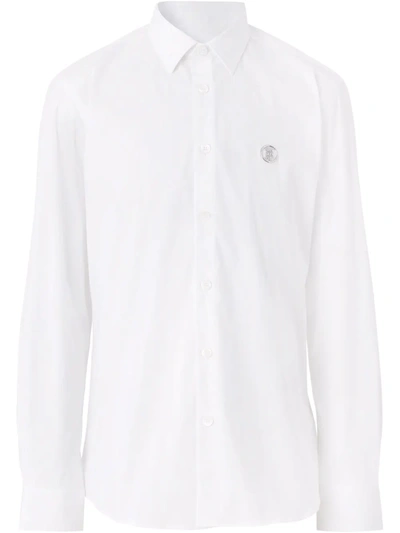 Burberry White Monogram Motif Oxford Shirt
