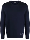 Apc A.p.c. 'edward' Sweater With Logo Inlay In Blue
