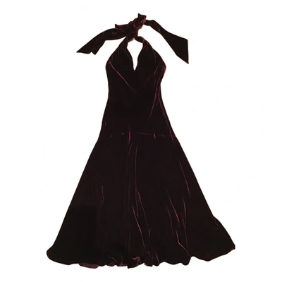 Pre-owned Ralph Lauren Velvet Maxi Dress In Burgundy