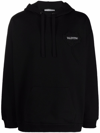 Valentino Garden Floral-embroidered Hooded Jacket In Black
