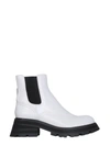 Alexander Mcqueen Leather Chelsea Boots In White