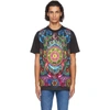 VERSACE JEANS COUTURE BLACK REGALIA PRINT PANEL T-SHIRT