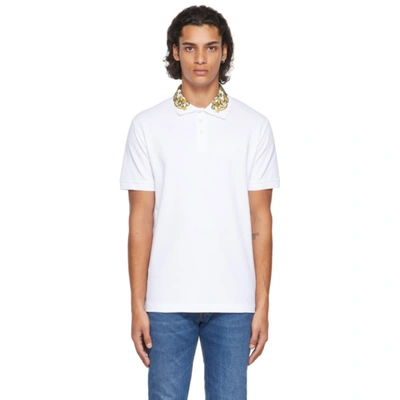 Versace Jeans Couture Versace Jeans Polo White 71gagt03 Cj01t G03 In White/gold