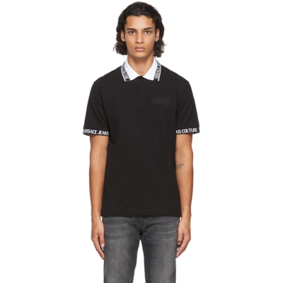 Versace Jeans Couture Logo织带polo衫 In Black