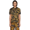 VERSACE JEANS COUTURE BLACK BAROQUE POLO