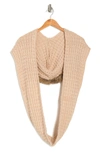La Fiorentina Faux Fur Hooded Cable Knit Infinity Scarf In Oatmeal