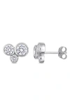 Delmar Cubic Zirconia Stud Earrings In White