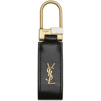 Saint Laurent Logo标牌钥匙扣 In Nero