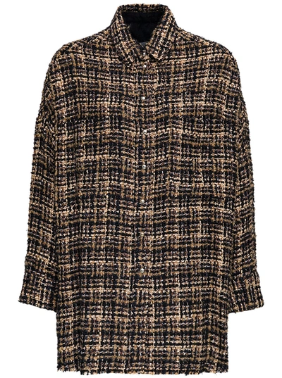 Iro Button-up Tweed Shirt Jacket In Braun