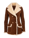 ERMANNO SCERVINO SPLIT CALF LEATHER AND SHEARLING JACKET,D390I318SHGQT 90815