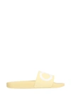 Ferragamo Yellow Gancini Rubber Slides In Giallo